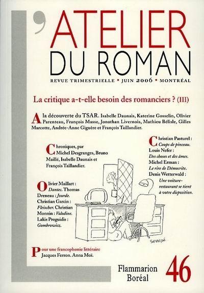 La critique a-t-elle besoin des romanciers? (III)